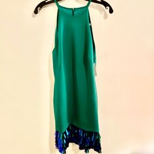 Sho green dress with colorful sequin detail NWT